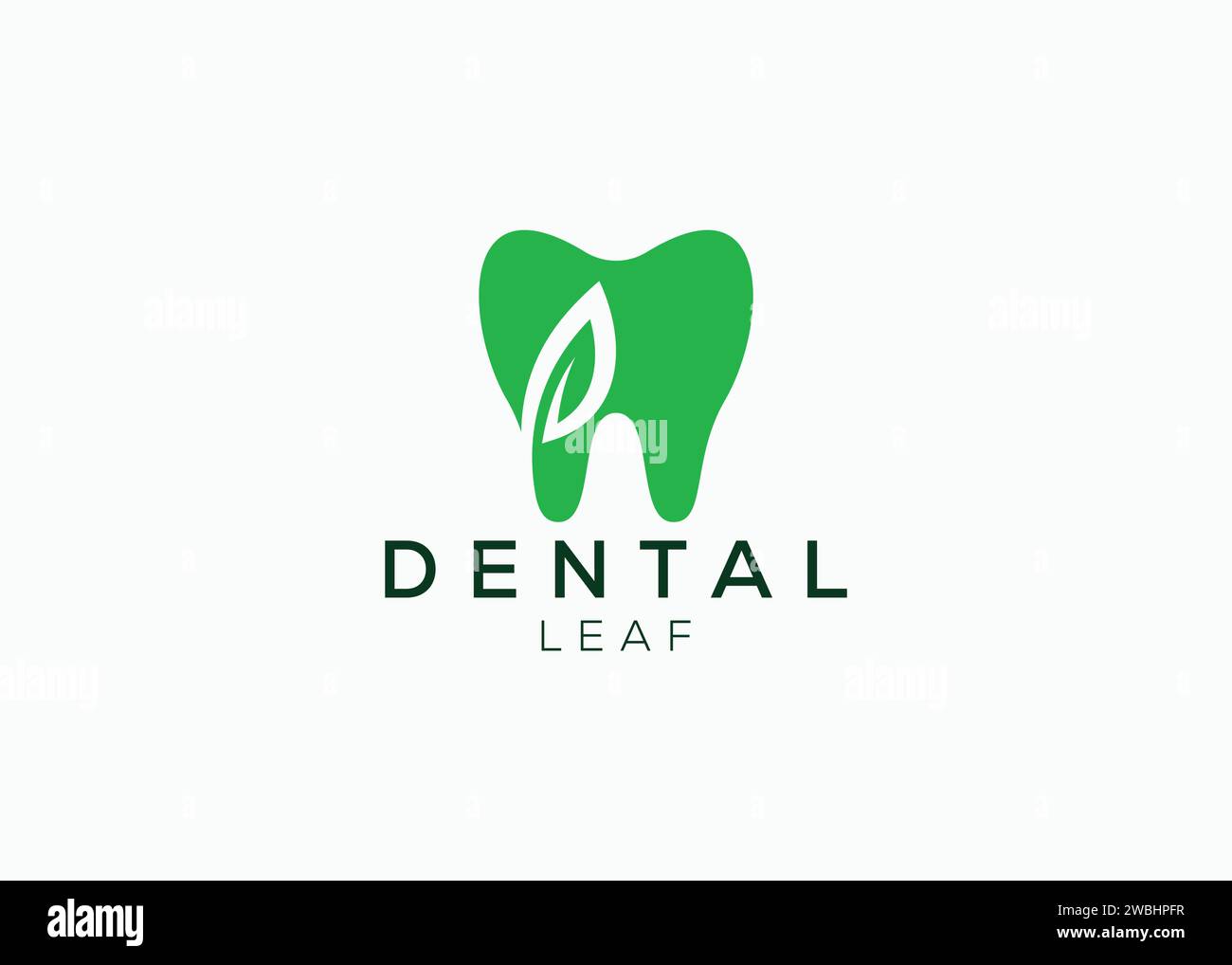 Dental leaf logo design vector template. Natural dental vector logo