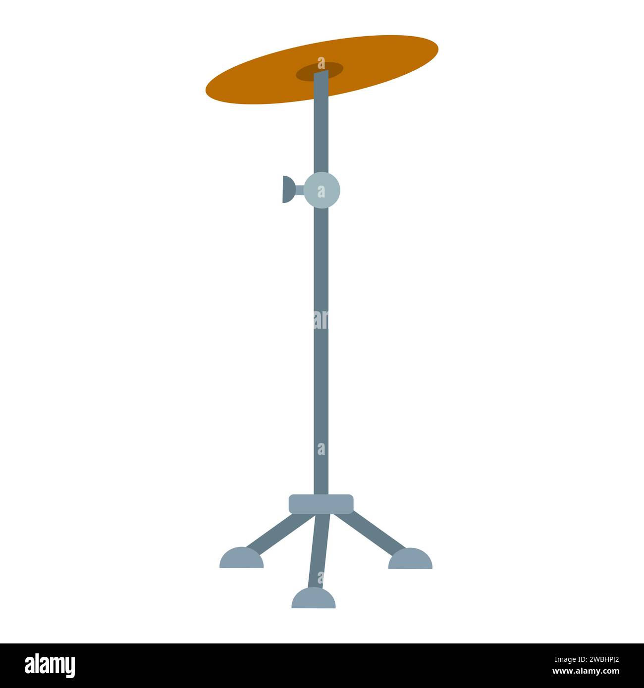 Hihat percussion musical instrument. Flat Cartoon Vector illustration