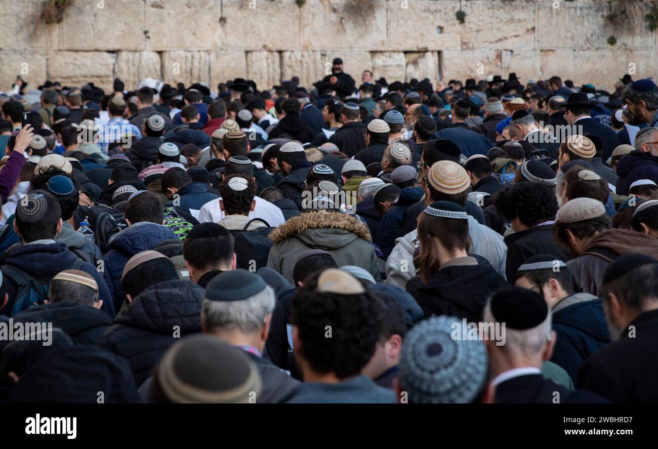 Jerusalem. 10th Jan, 2024. People Attend A Mass Public Prayer To Demand ...