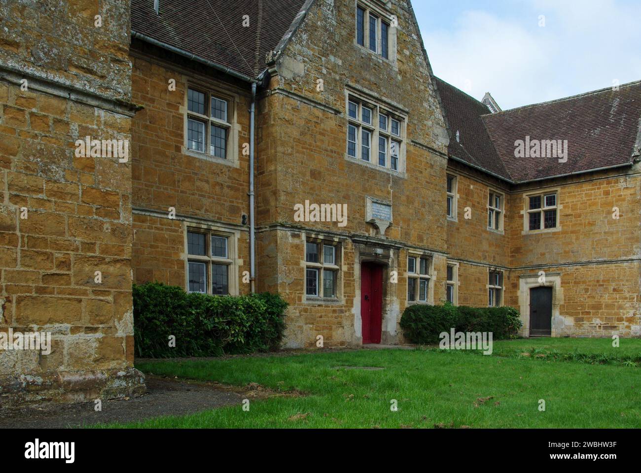 The former Free Grammar School and Hospital in the village of Clipston, Northamptonshire, UK