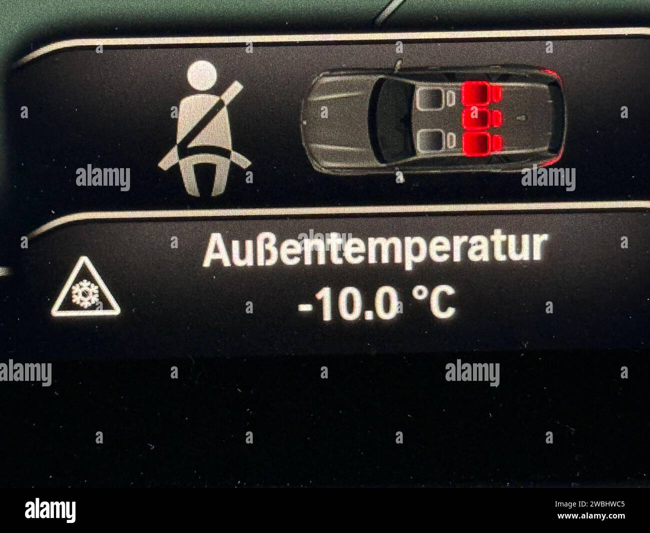 Temperaturanzeige im Auto Stock Photo