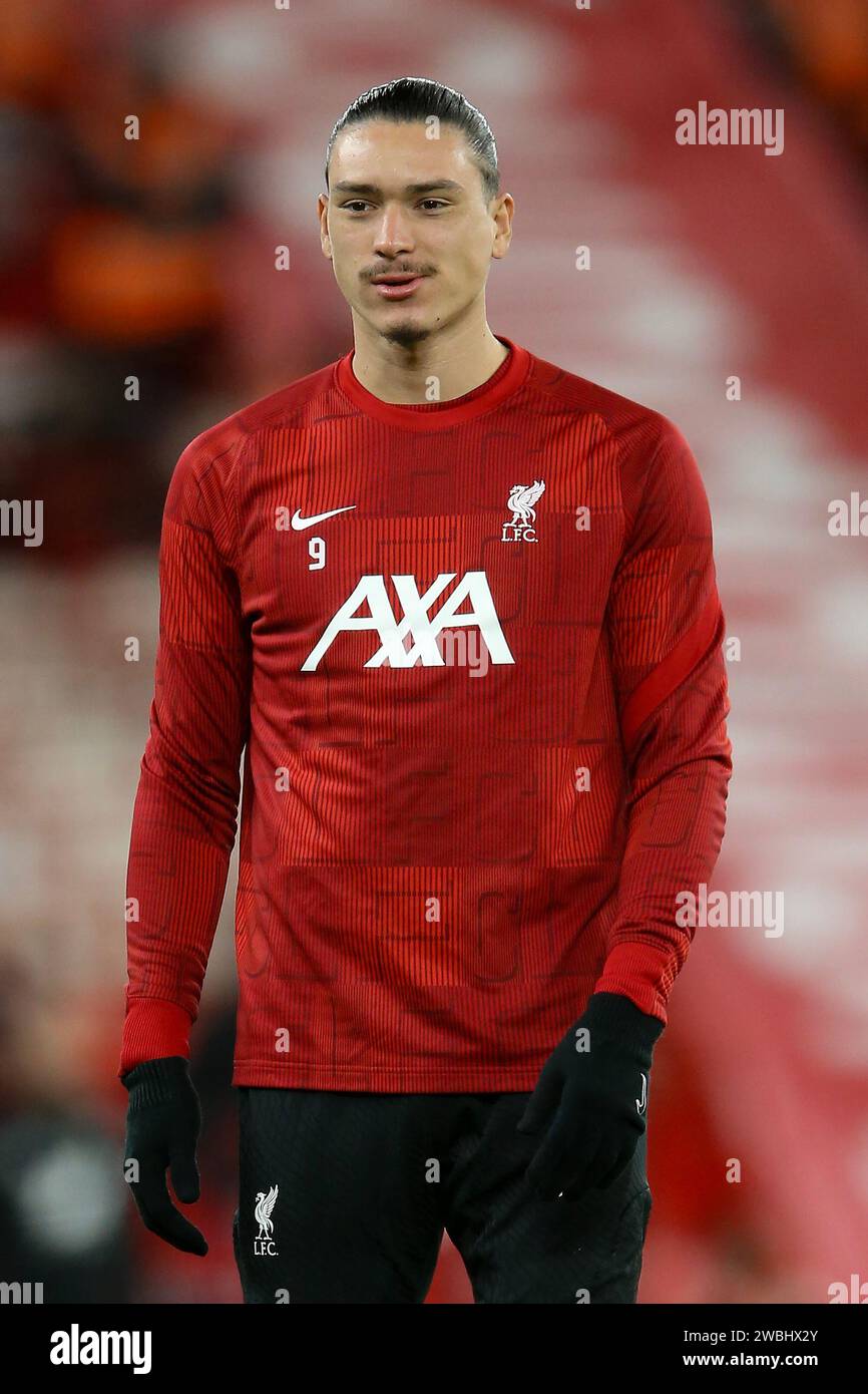 Liverpool, UK. 10th Jan, 2025. Darwin Nunez of Liverpool during the