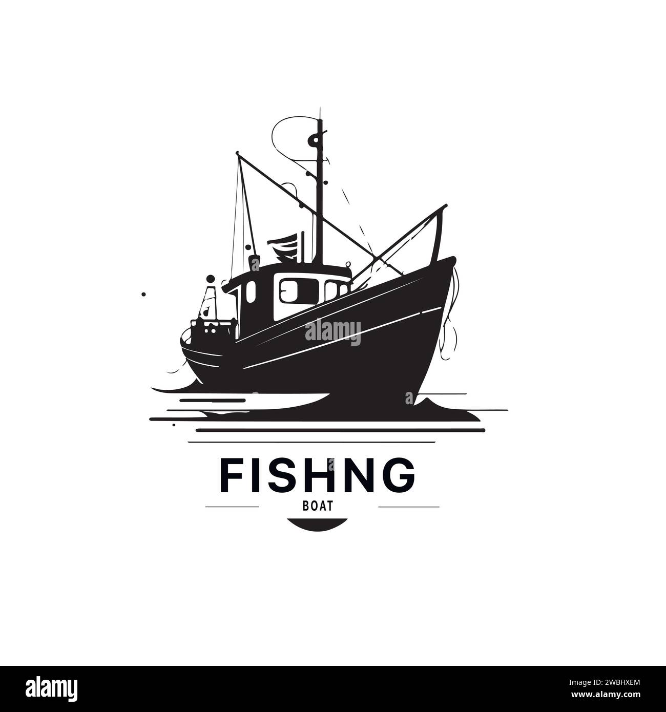 Fishing boat logo design image for Sea transportation and barge boat ...