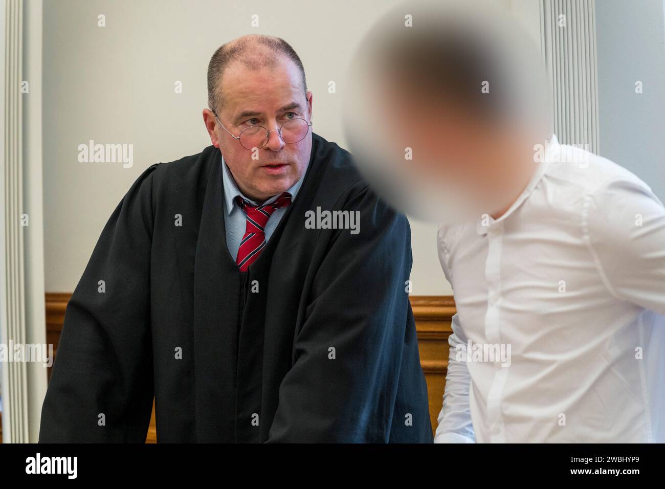 11 January 2024, Bavaria, Bamberg Thomas Drehsen, lawyer, talks to his