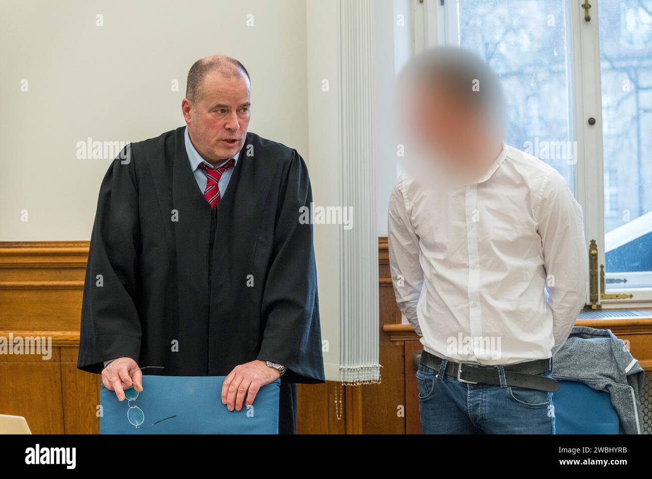 11 January 2024, Bavaria, Bamberg Thomas Drehsen, lawyer, talks to his