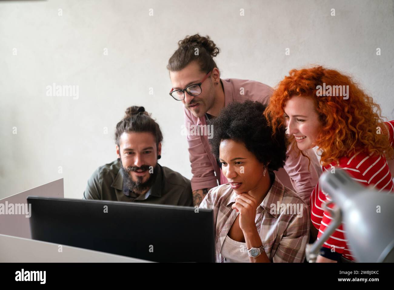Software engineers working on project and programming in company. Startup business teamwork concept Stock Photo