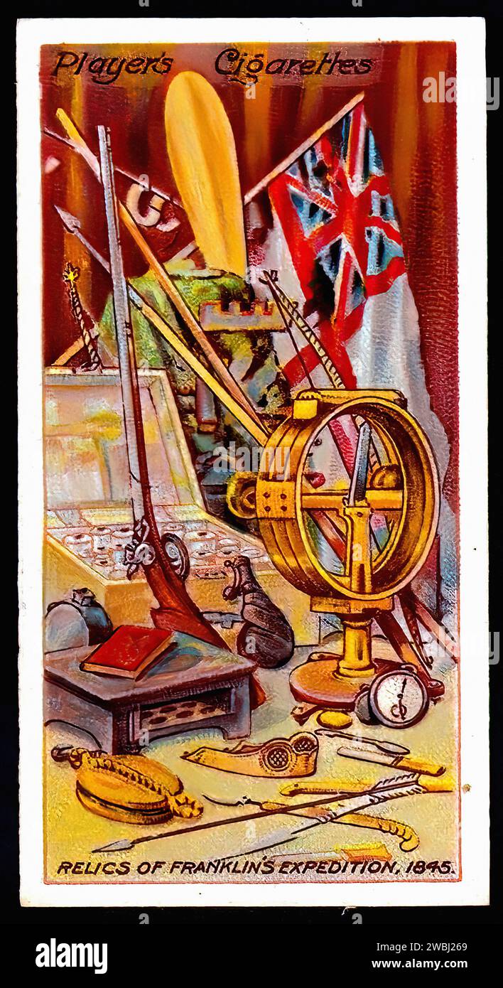 Relics of Franklin's Expedition, 1845 - Vintage Cigarette Card Illustration Stock Photo