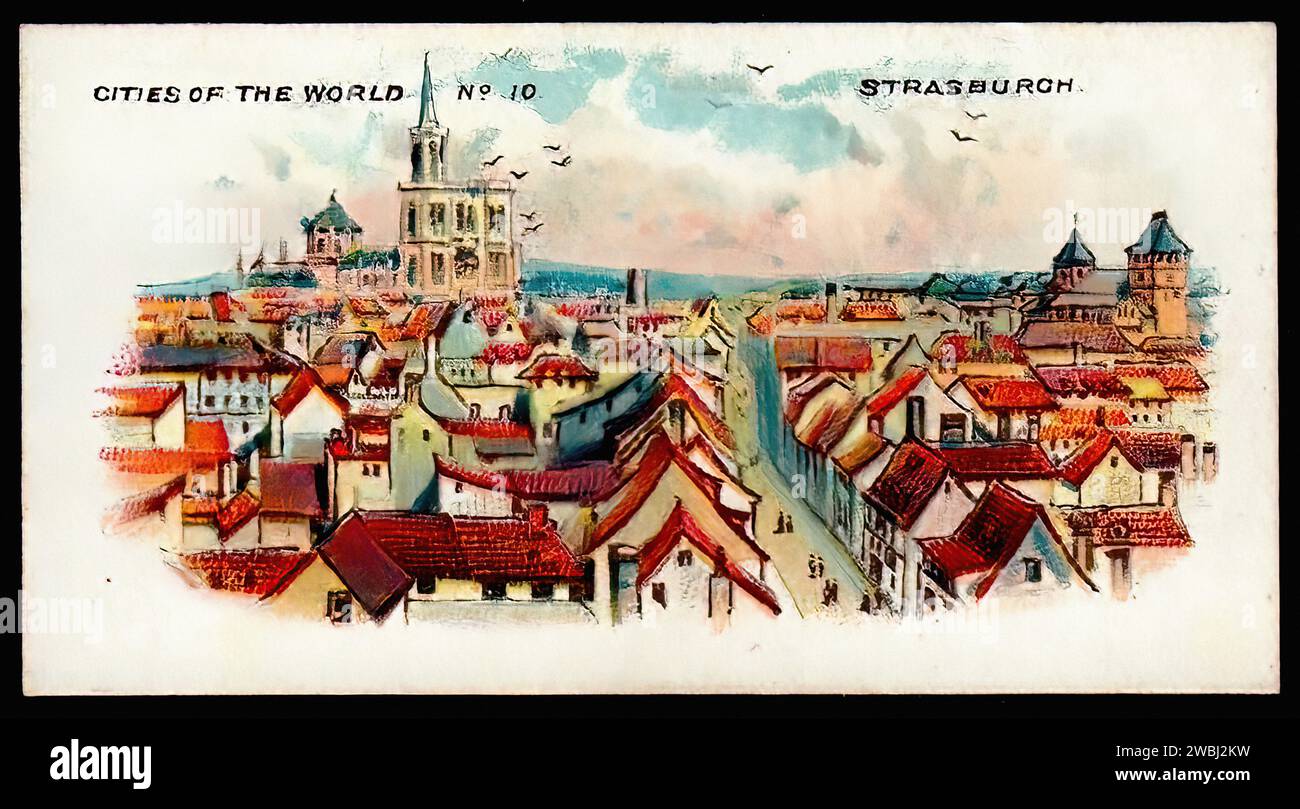 Tirage Photo Argentique Vintage - Vue De Strasbourg En Hiver, Circa 1920 - Format 6,5x6,5 Cm - Original