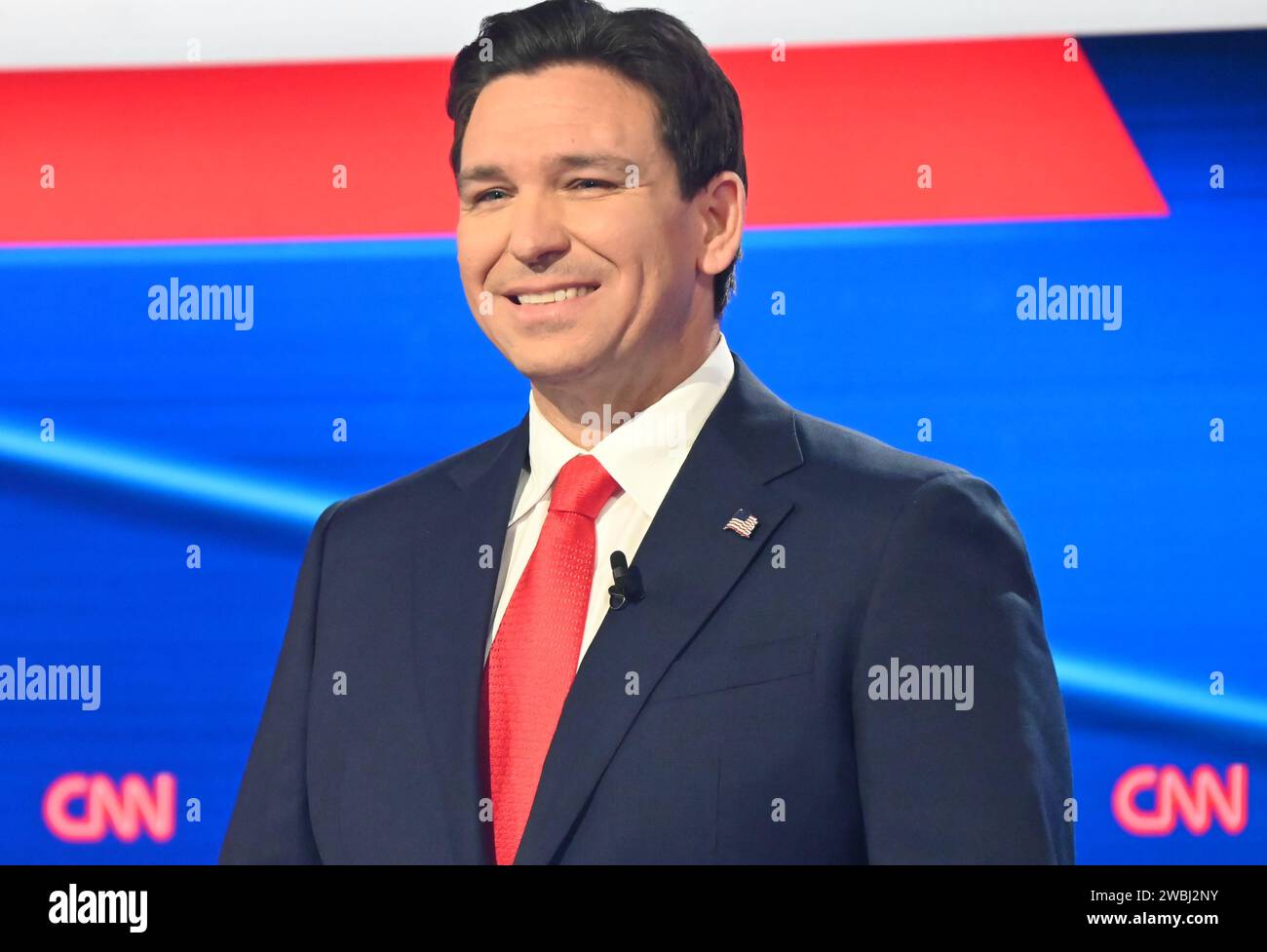Des Moines, United States. 10th Jan, 2024. Ron DeSantis participates in