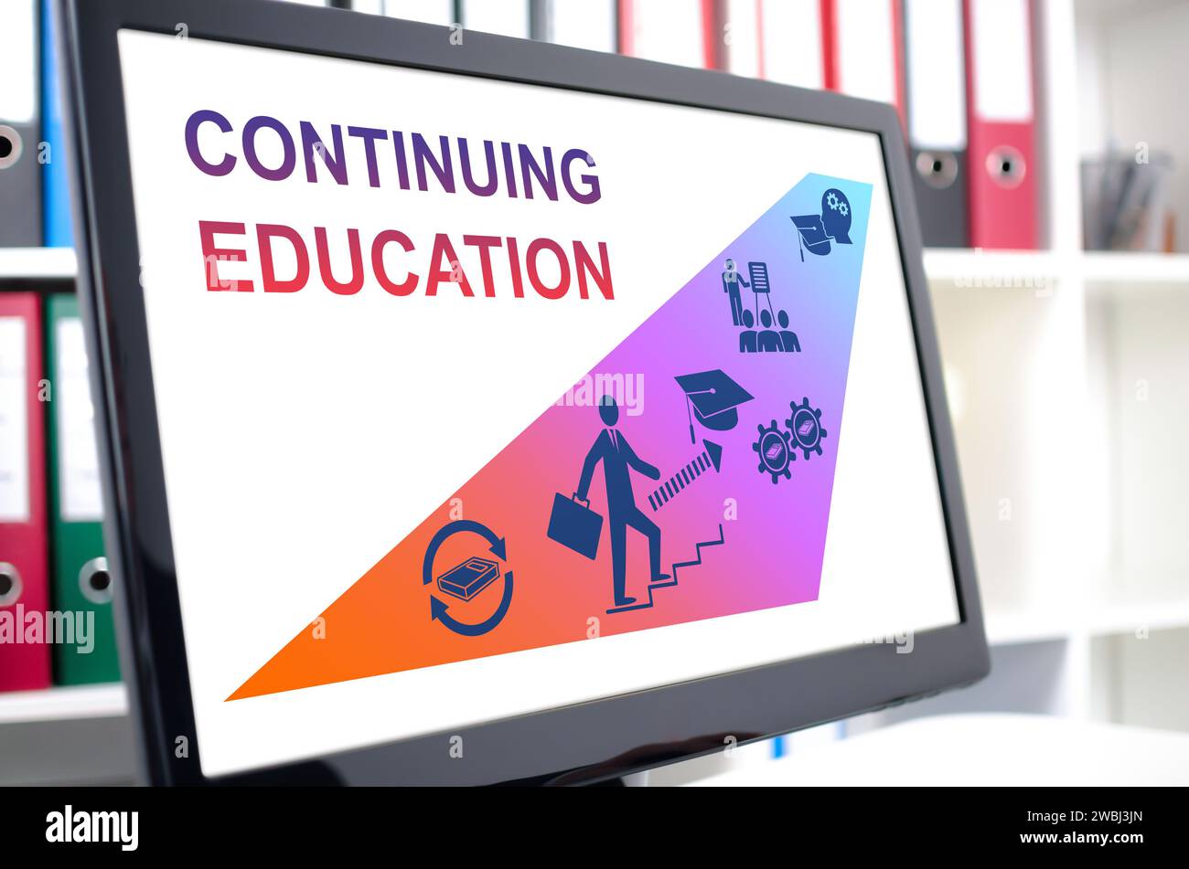 Continuing education concept shown on a computer screen Stock Photo