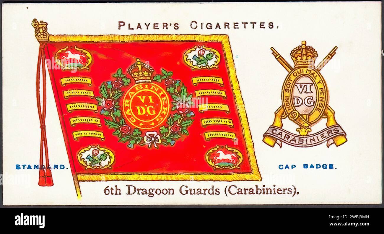 6th Carabiniers - Vintage Cigarette Card Illustration Stock Photo