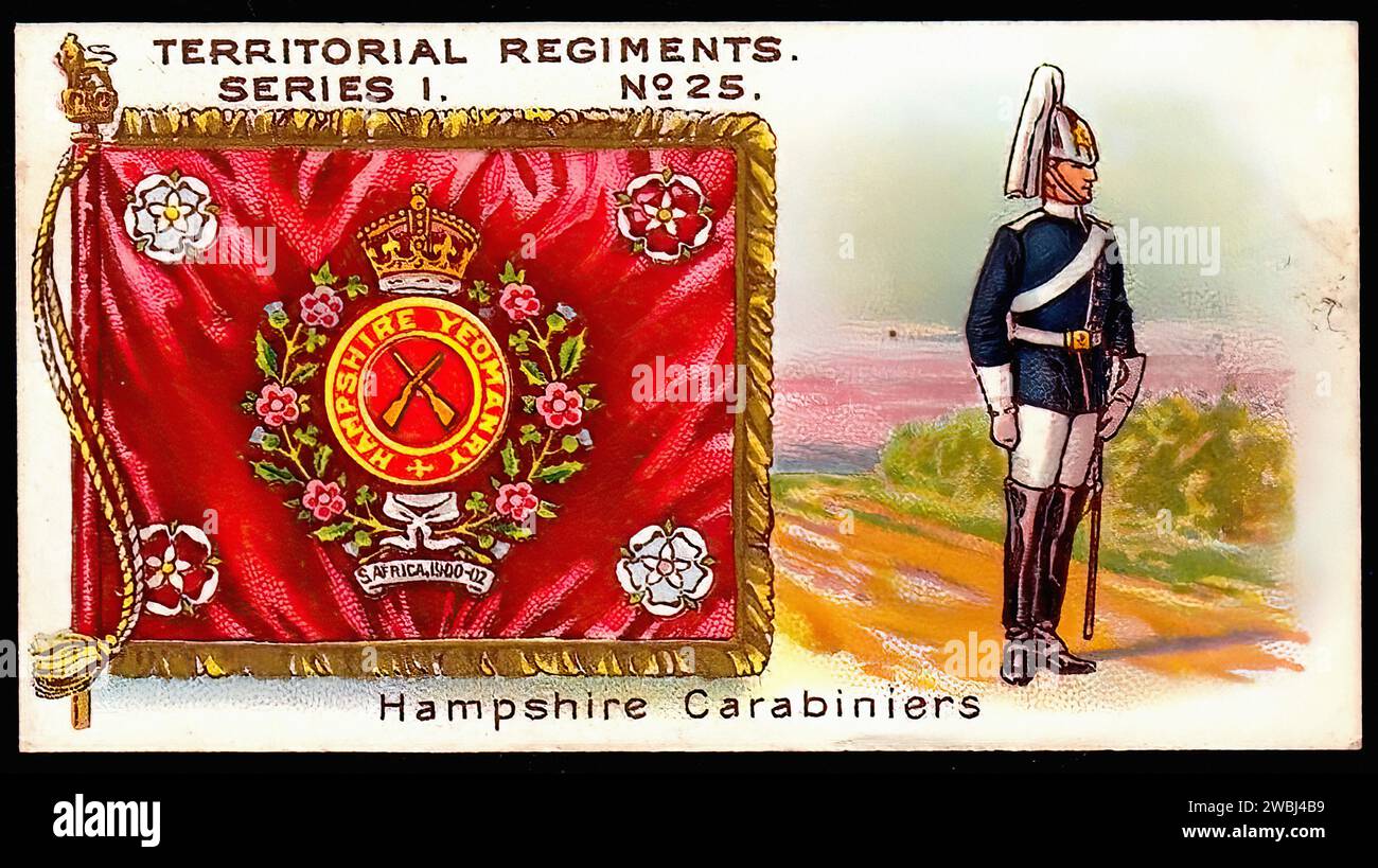 Hampshire Carabiniers - Vintage Cigarette Card Illustration Stock Photo