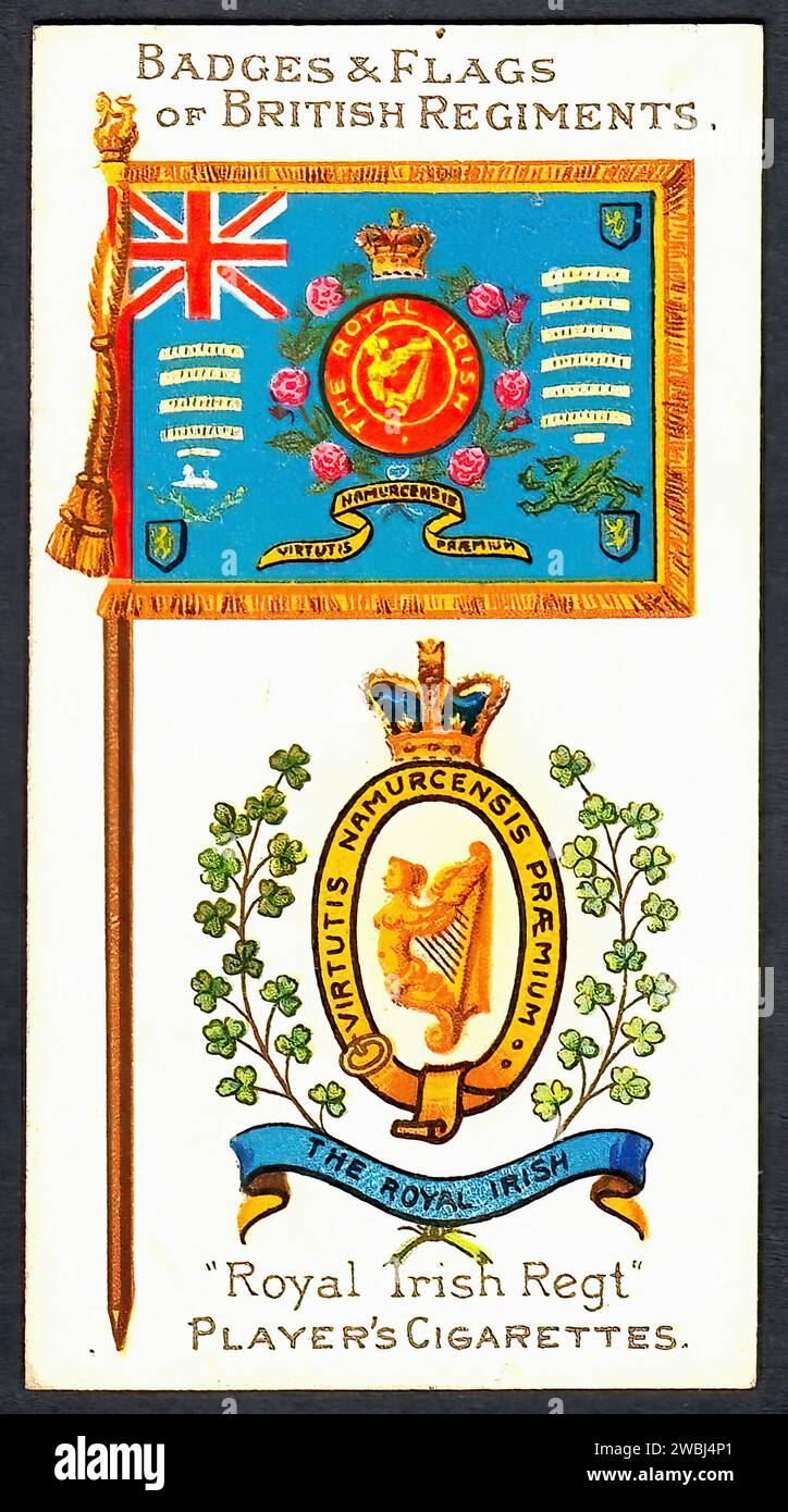 Royal Irish Regiment - Vintage Cigarette Card Illustration Stock Photo