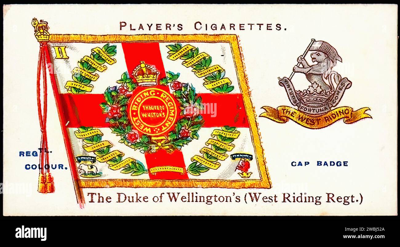 West Riding Regiment - Vintage Cigarette Card Illustration Stock Photo ...