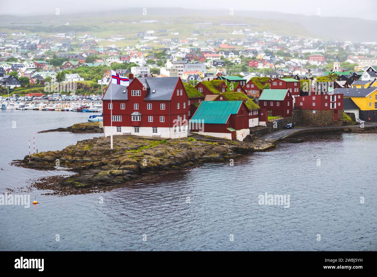 Tinganes, the historic location of the Faroese government in Torshavn, the Faroe Islands Stock Photo