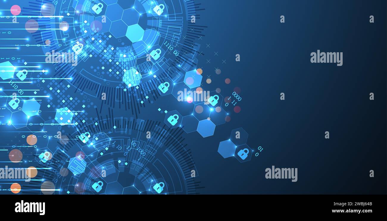 Secure digital background. Virtual confidential, programming protection ...