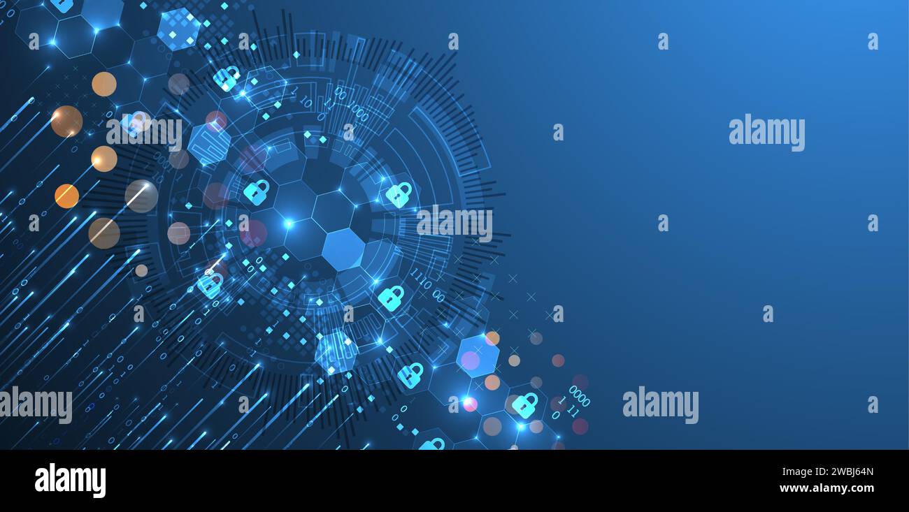 Secure digital background. Virtual confidential, programming protection ...