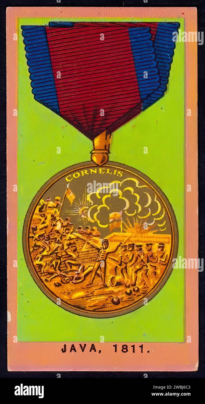 Java Medal, 1811 - Vintage Cigarette Card Illustration Stock Photo - Alamy