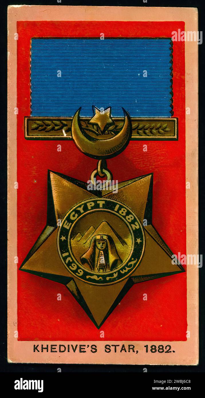 Khedive's Star, 1882 Vintage Cigarette Card Illustration Stock Photo