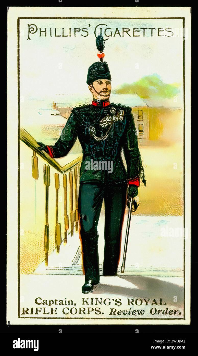 Kings Rifol King's Royal Rifle Corps - Vintage Cigarette Card Illustration Stock ...