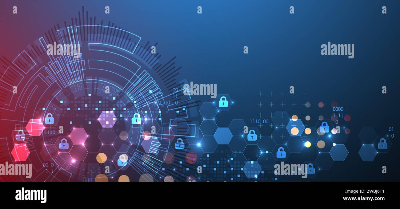 Secure digital background. Virtual confidential, programming protection ...
