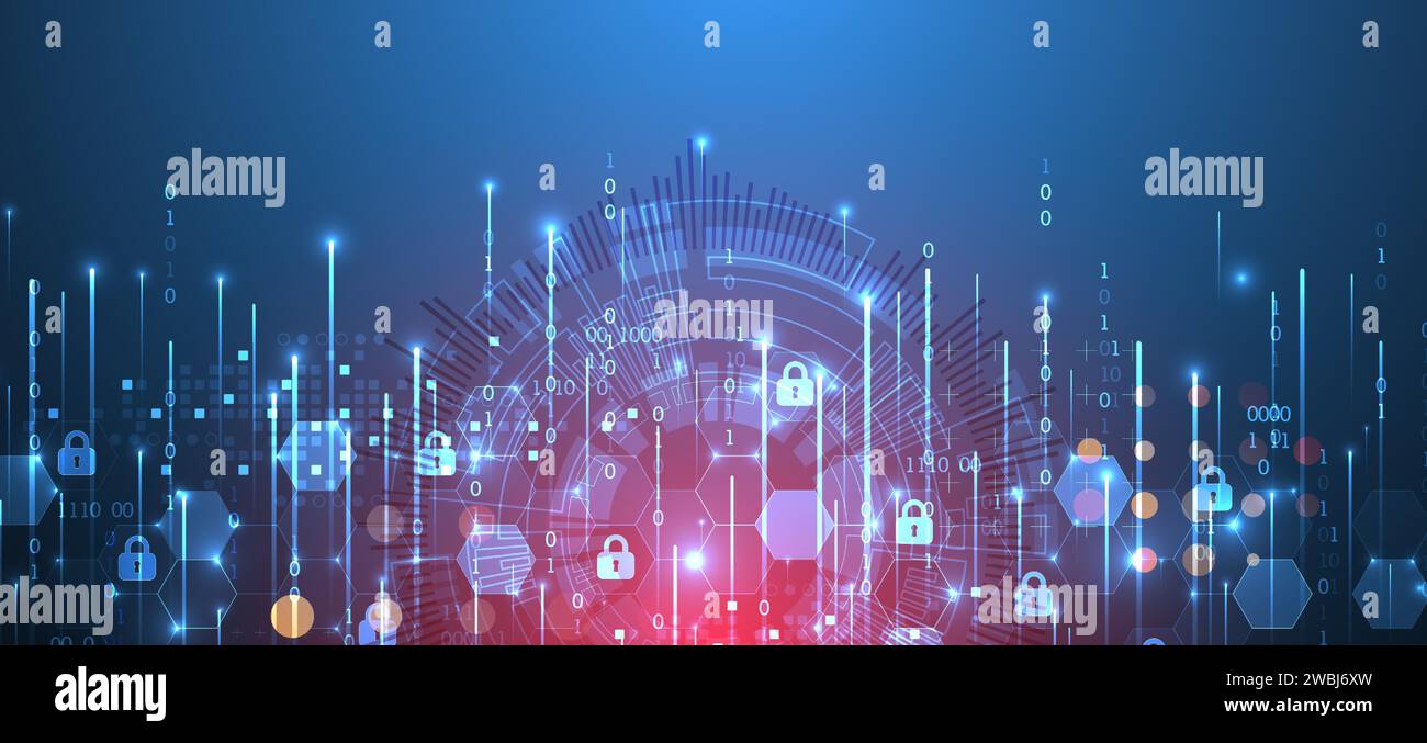 Secure digital background. Virtual confidential, programming protection ...