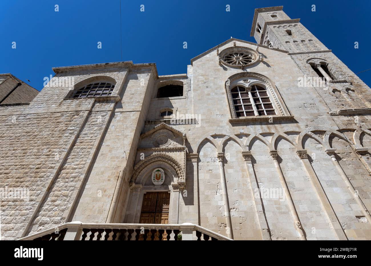 GIOVINAZZO, ITALY, JULY 10, 2022 - The Co-Cathedral of Holy Mary of the Assumption (Santa Maria Assunta) in Giovinazzo, province of Bari, Italy Stock Photo