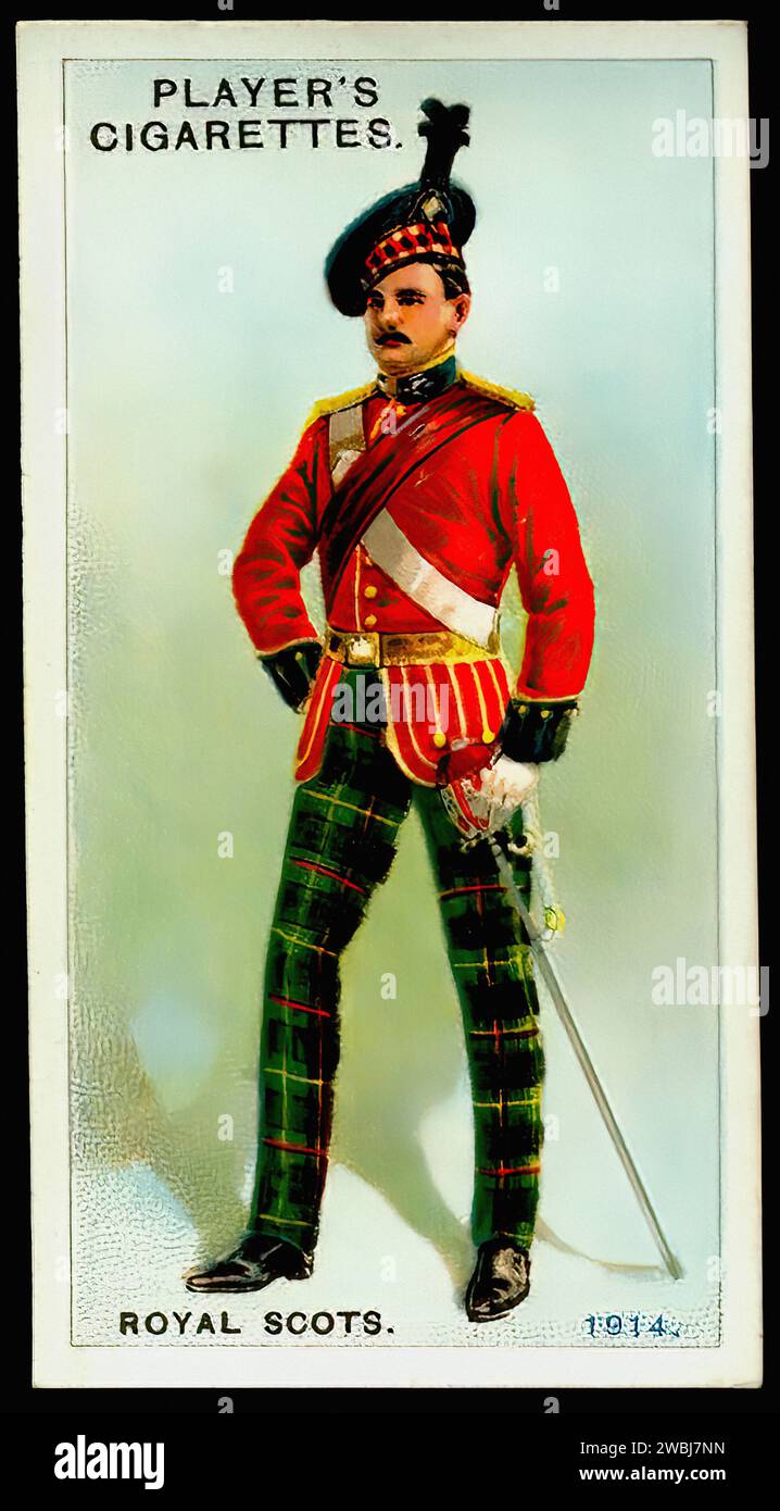 Royal Scots, 1914 Vintage Cigarette Card Illustration Stock Photo Alamy