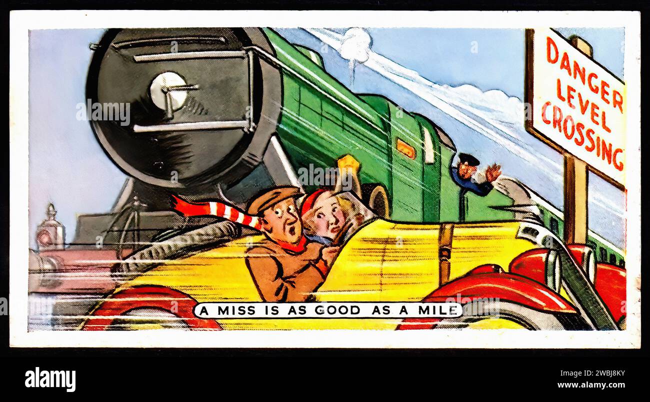 A Miss is as Good as a Mile00001 - Vintage Cigarette Card Illustration ...