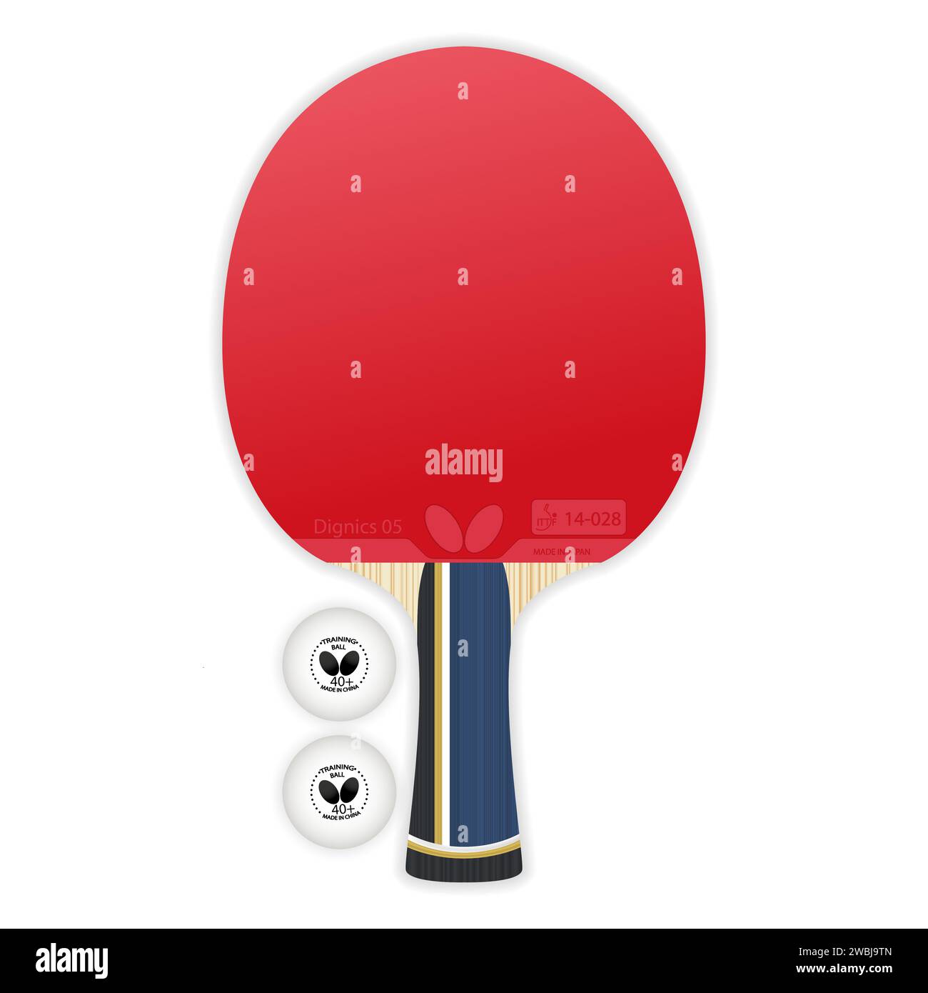 Realistic tennis racket. Rackets for table tennis. Ping pong