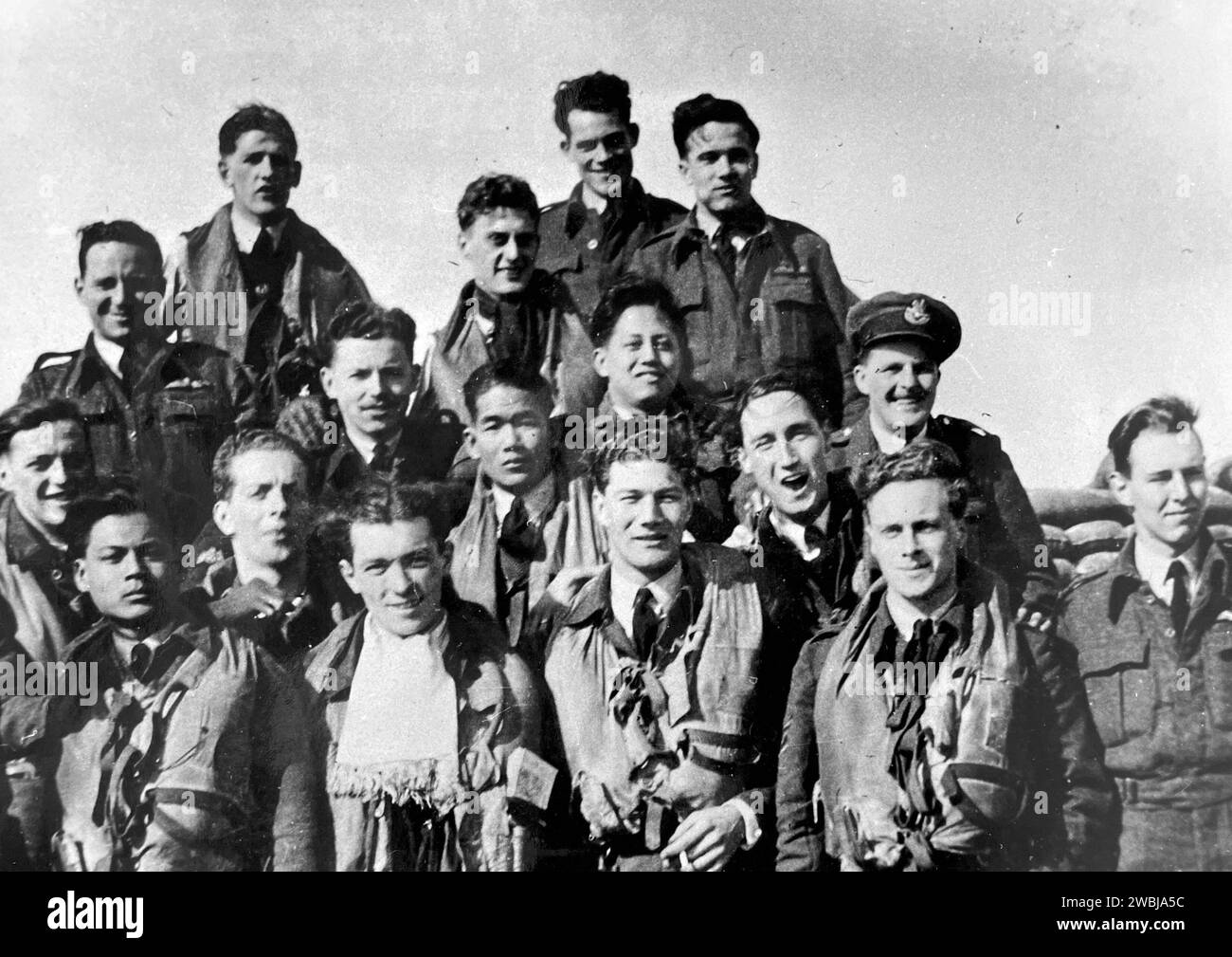 PILOTS OF 257 (BURMA) SQUADROM RAF at Warmwell in 1943. Photo: Eric Spencer Stock Photo