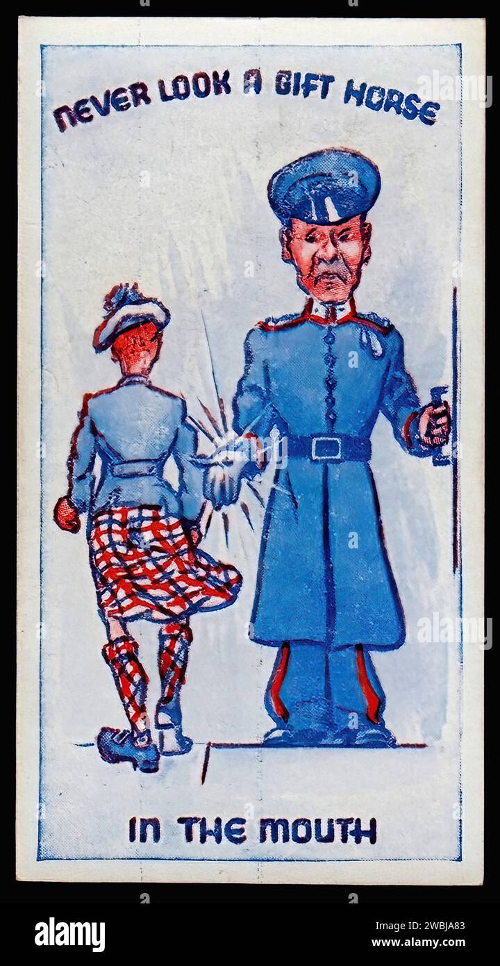 Never look a gift horse in the mouth - Vintage Cigarette Card