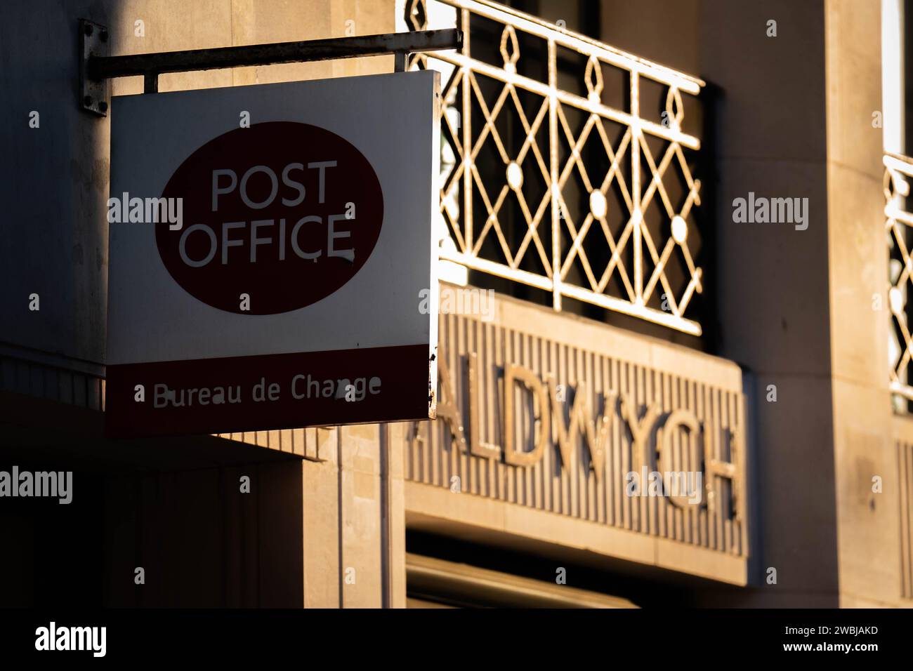 A post office sign in Aldwych, central London. Picture date Thursday