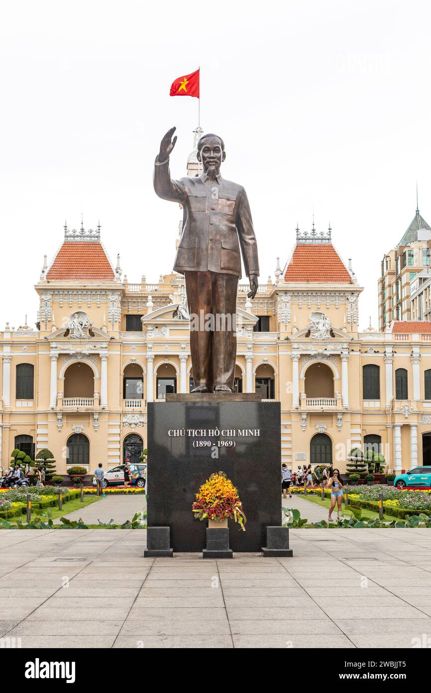 A statue of Ho Chi Minh in Ho Chi Minh City, Vietnam. Stock Photo