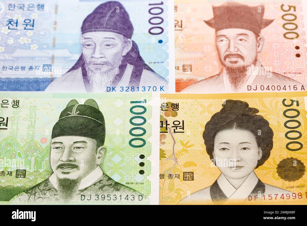 South Korean money won a business background Stock Photo Alamy
