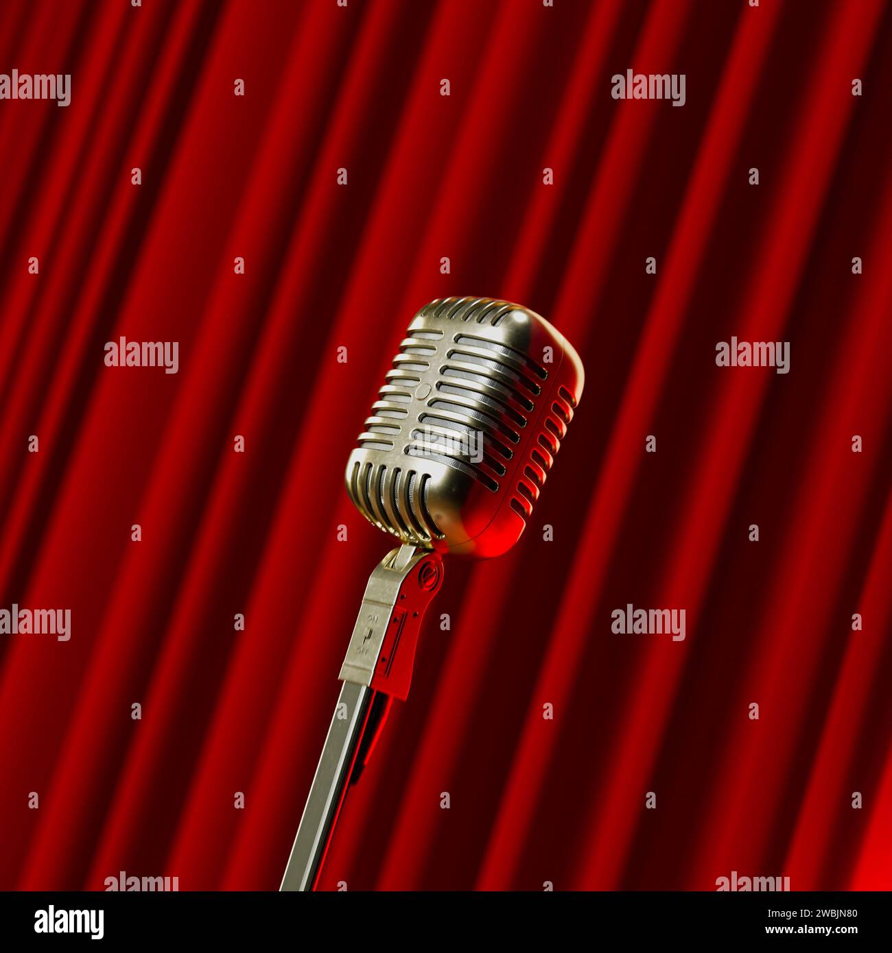 An elegant vintagestyle microphone with a polished silver finish