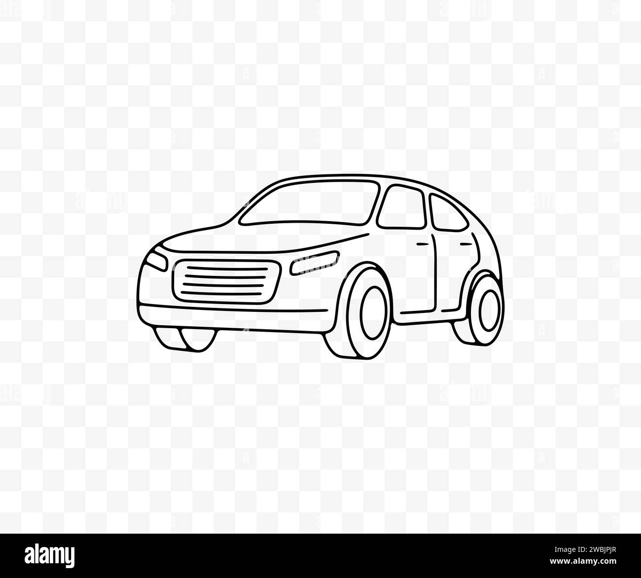 Car, automobile, automotive, vehicle and auto, linear graphic design. Transport, transportation, drive and driving, vector design and illustration Stock Vector
