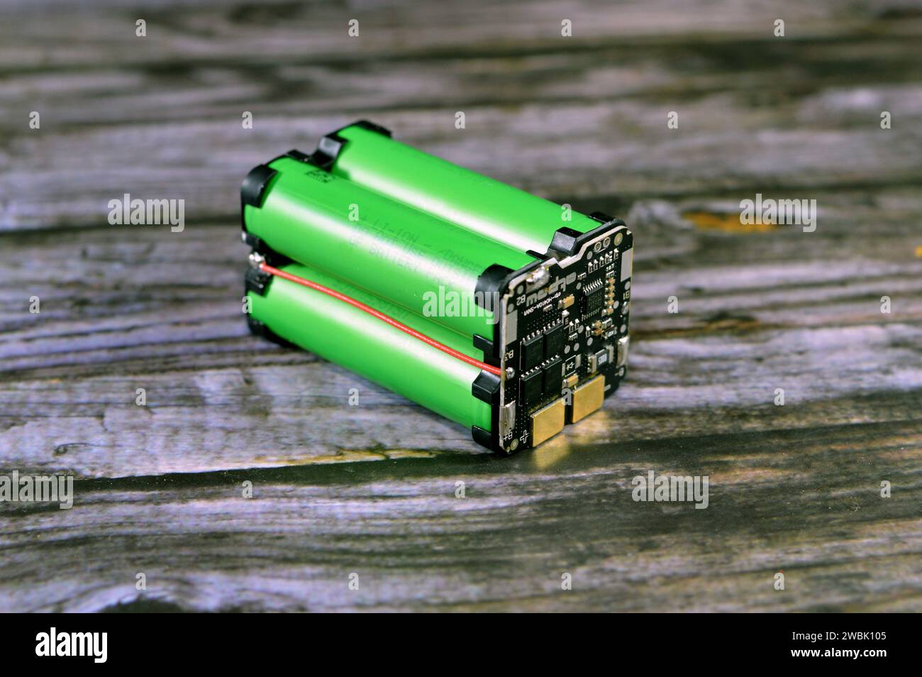 Cairo, Egypt, January 9 2024 18650 battery pack cells, cylindrical