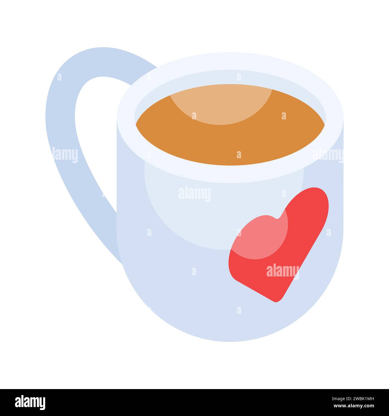 Visually appealing isometric icon of teacup, love tea vector design ...