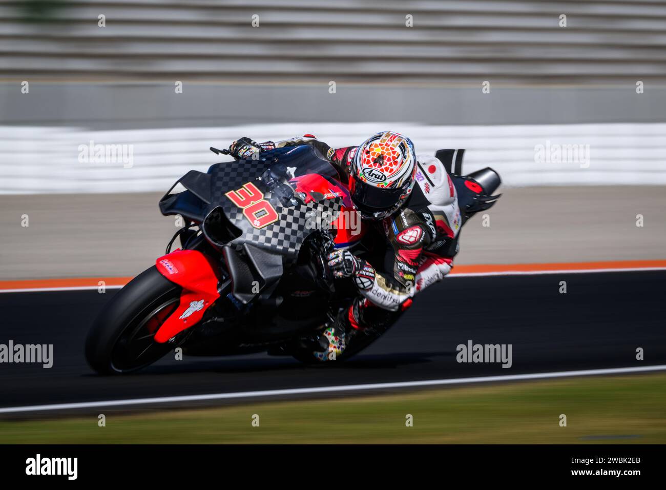 Japanese MotoGP rider nr. 30 Takaaki Nakagami training at Test 2024 on ...