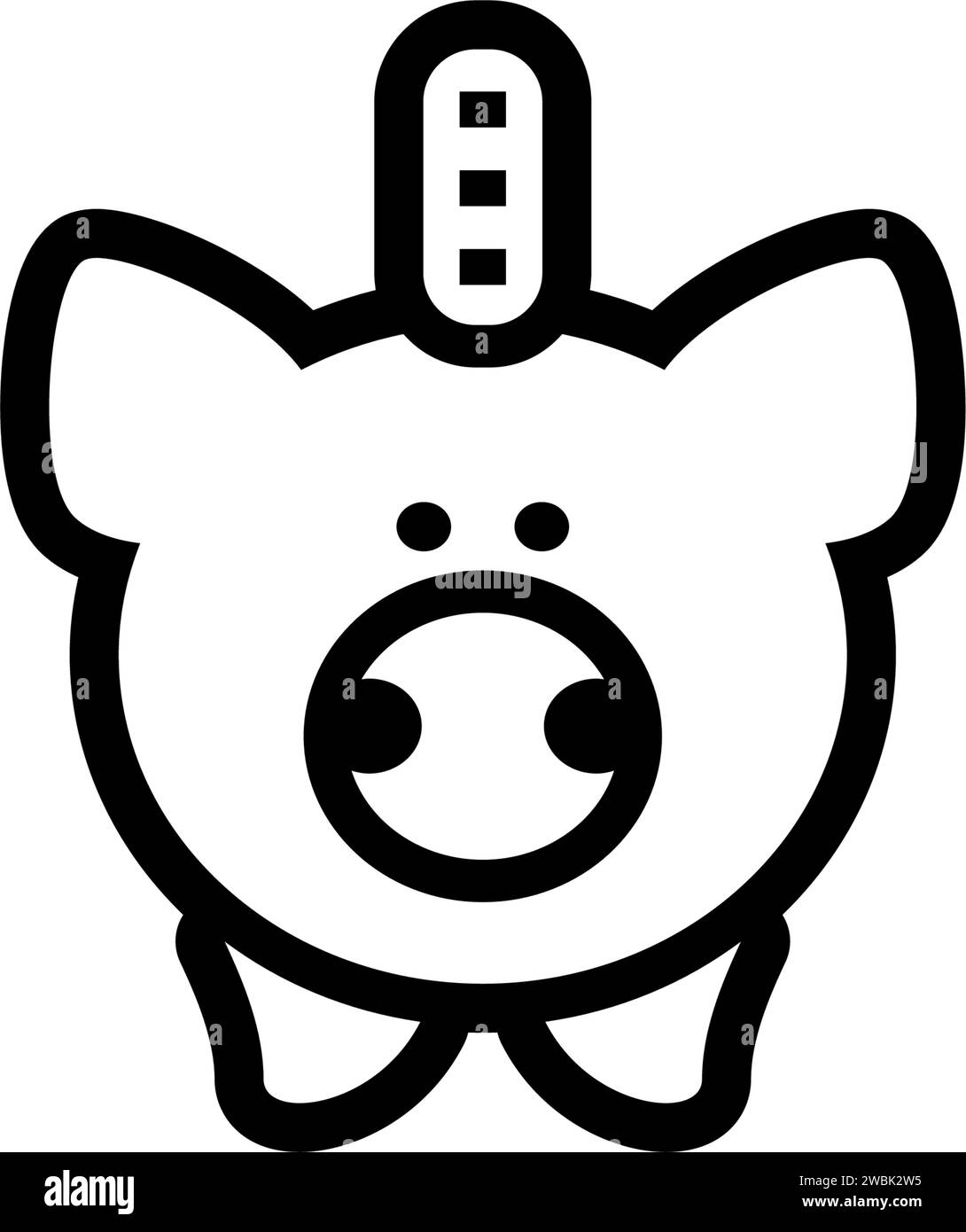 piggy bank icon with coin symbol, made in line style Stock Vector Image ...