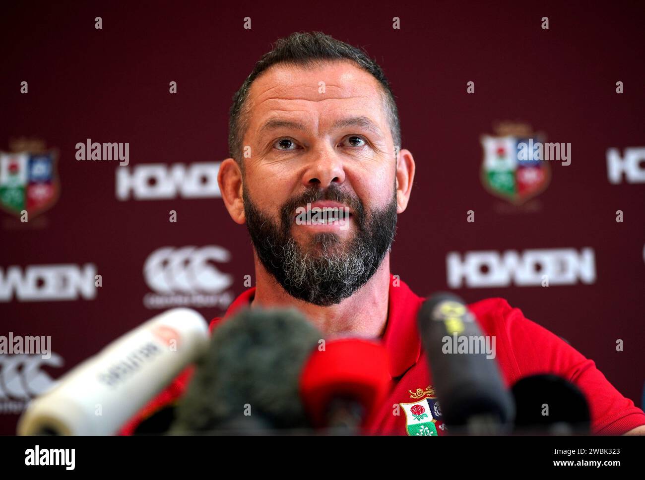 Andy Farrell during the British and Irish Lions Head Coach announcement