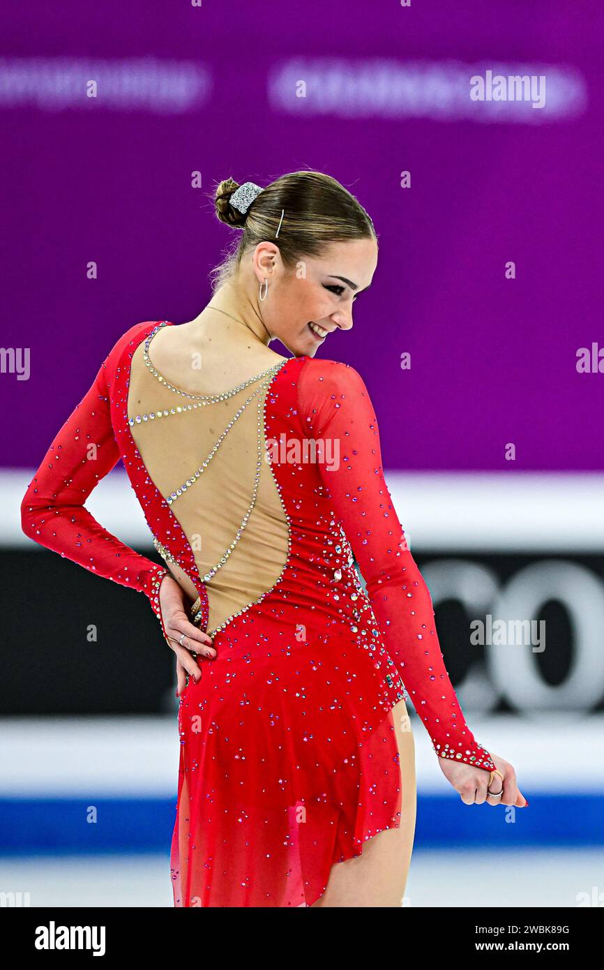Kristina ISAEV (GER), during Women Short Program, at the ISU European