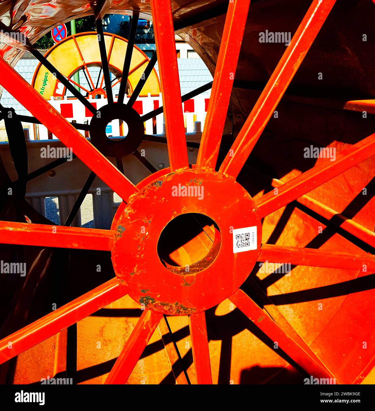 Cable drums for fiber optic cables Stock Photo