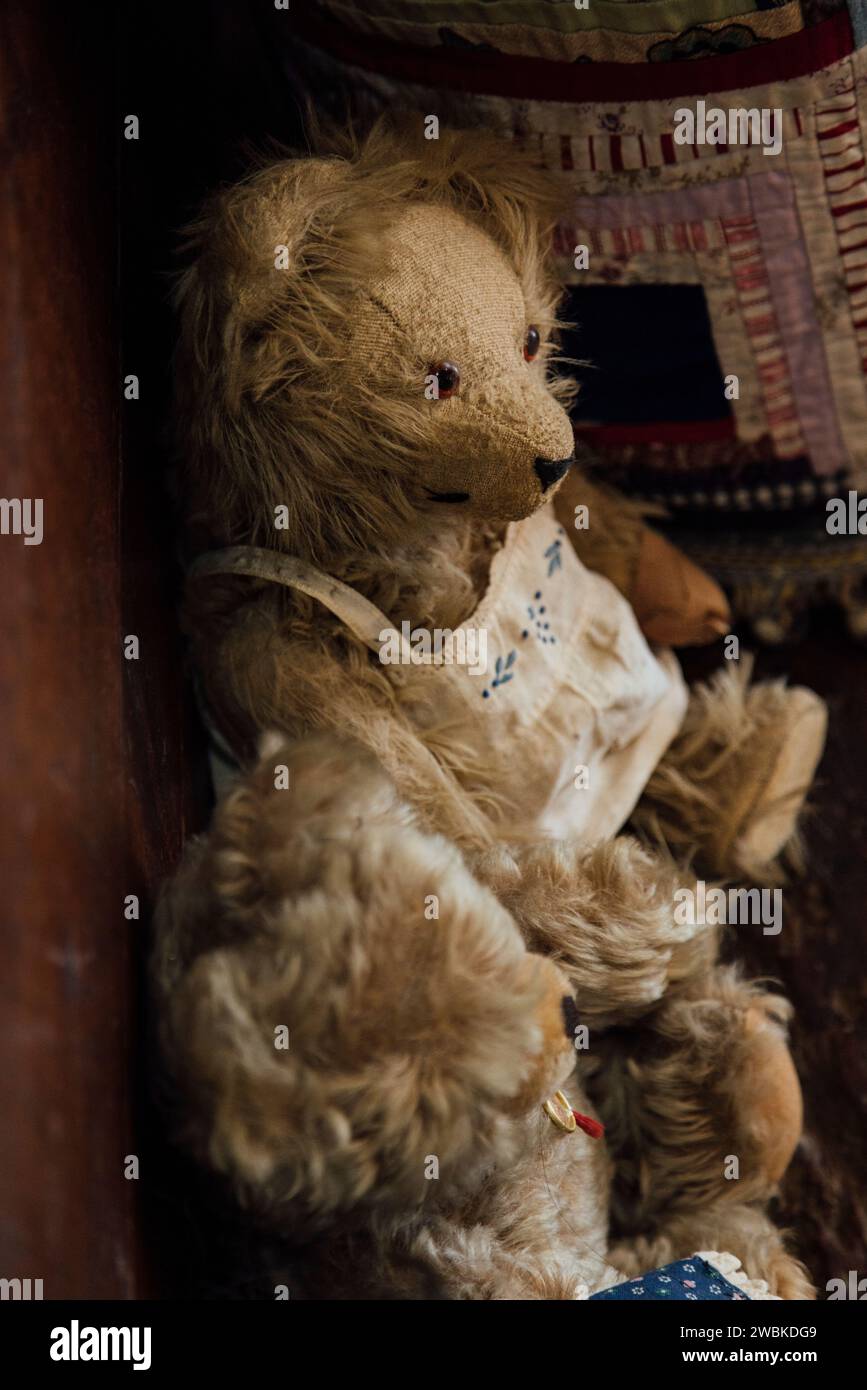 Two old teddy bears Stock Photo