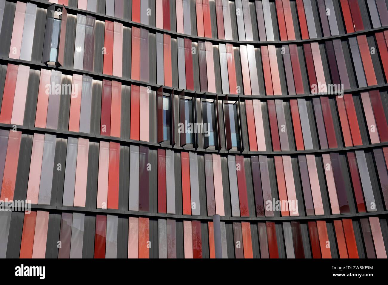 Germany, North Rhine-Westphalia, Cologne, office building with colorful ...