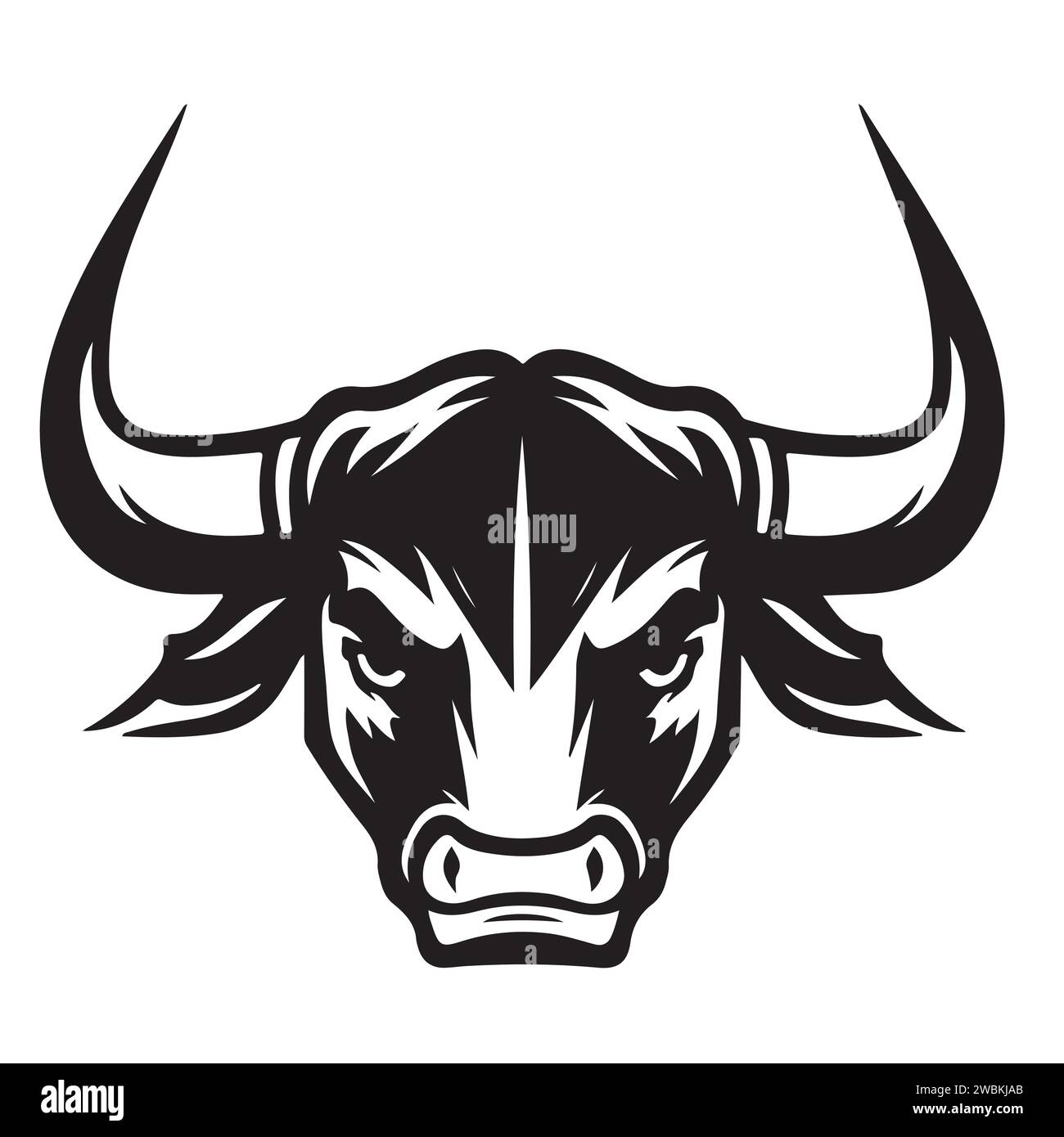 Vector bull design on white background. Wild Animals. Editable vector ...