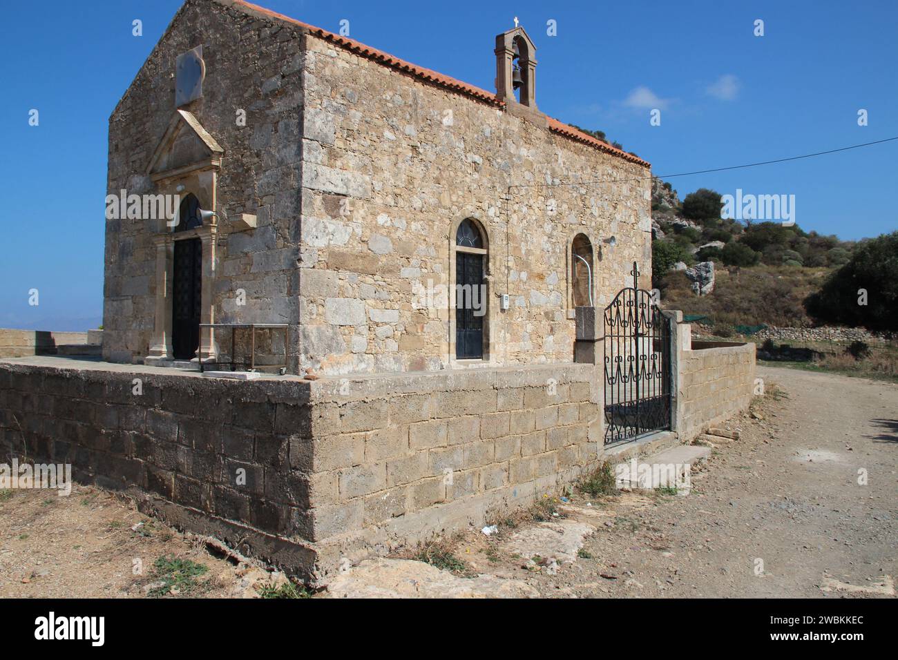 Polyrinia orthodox church (agioi pateres) in polyrinia in crete in greece Stock ...