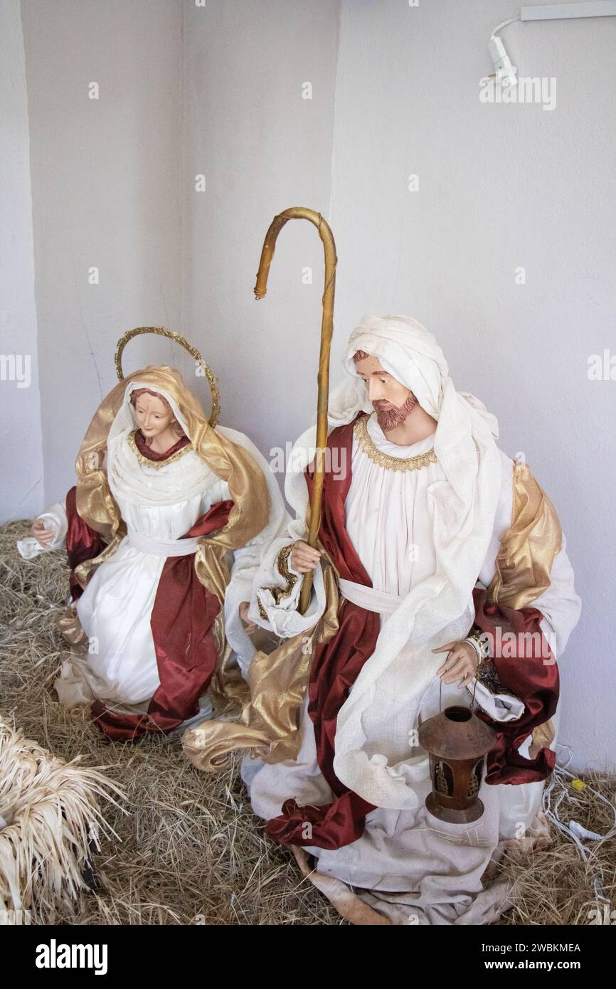 christmas statues of the birth of jesus Stock Photo