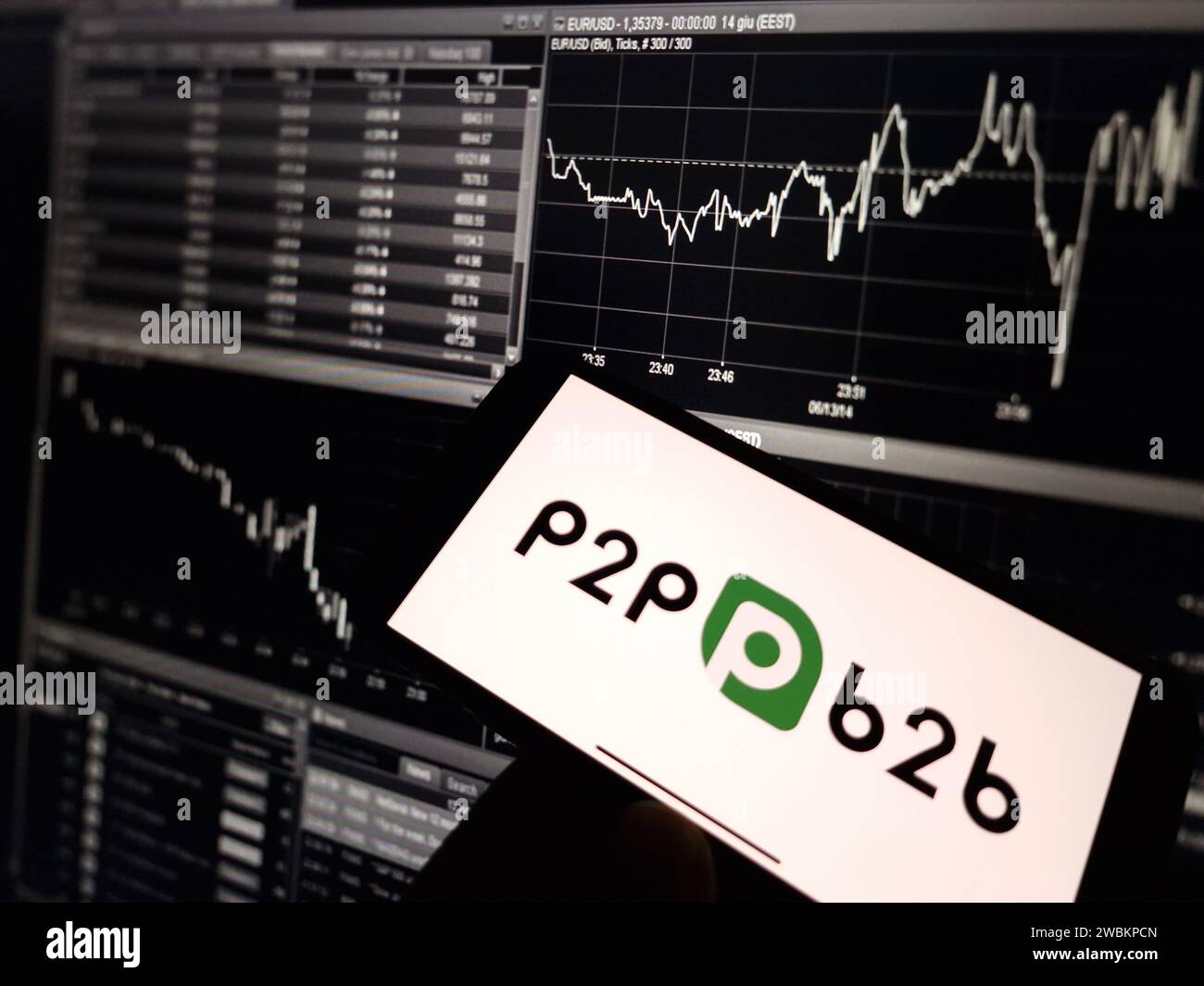 P2pb2b cryptocurrency exchange logo displayed on smartphone Stock Photo -  Alamy